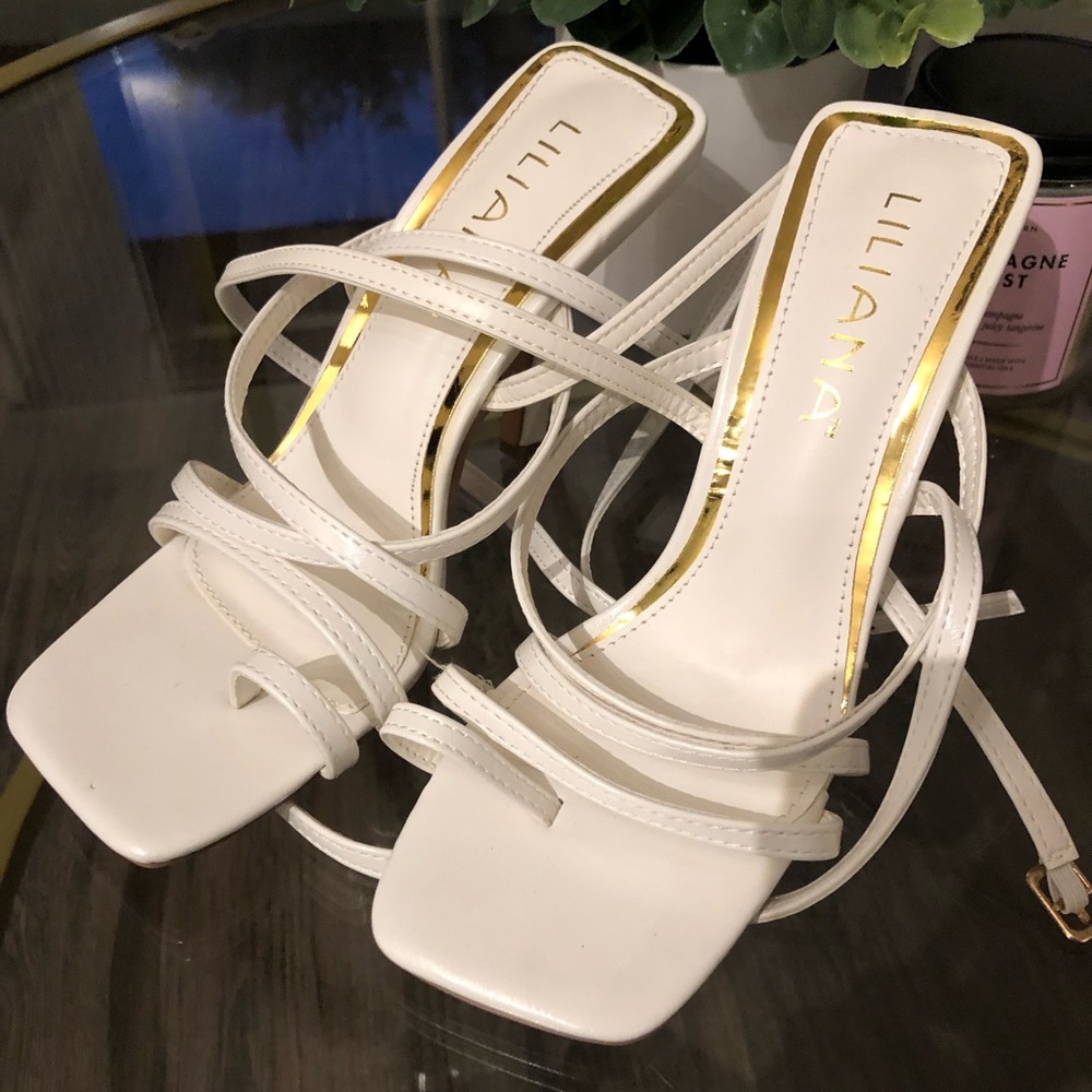 White Strappy Heels